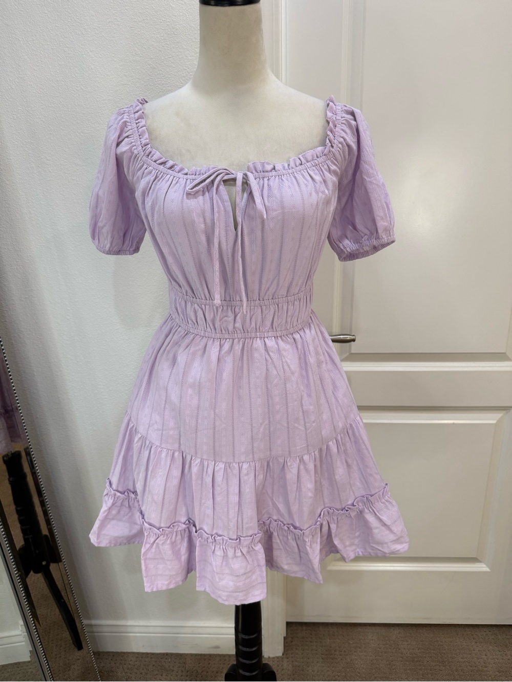 Lost + Wander Lilac Mini Dress with Square Neckline NWT